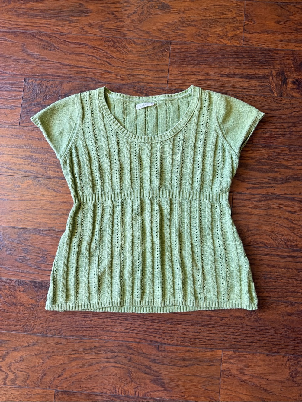 Aeropostale Green Knit Short Sleeve Scoop Neck Top Y2K 2000s